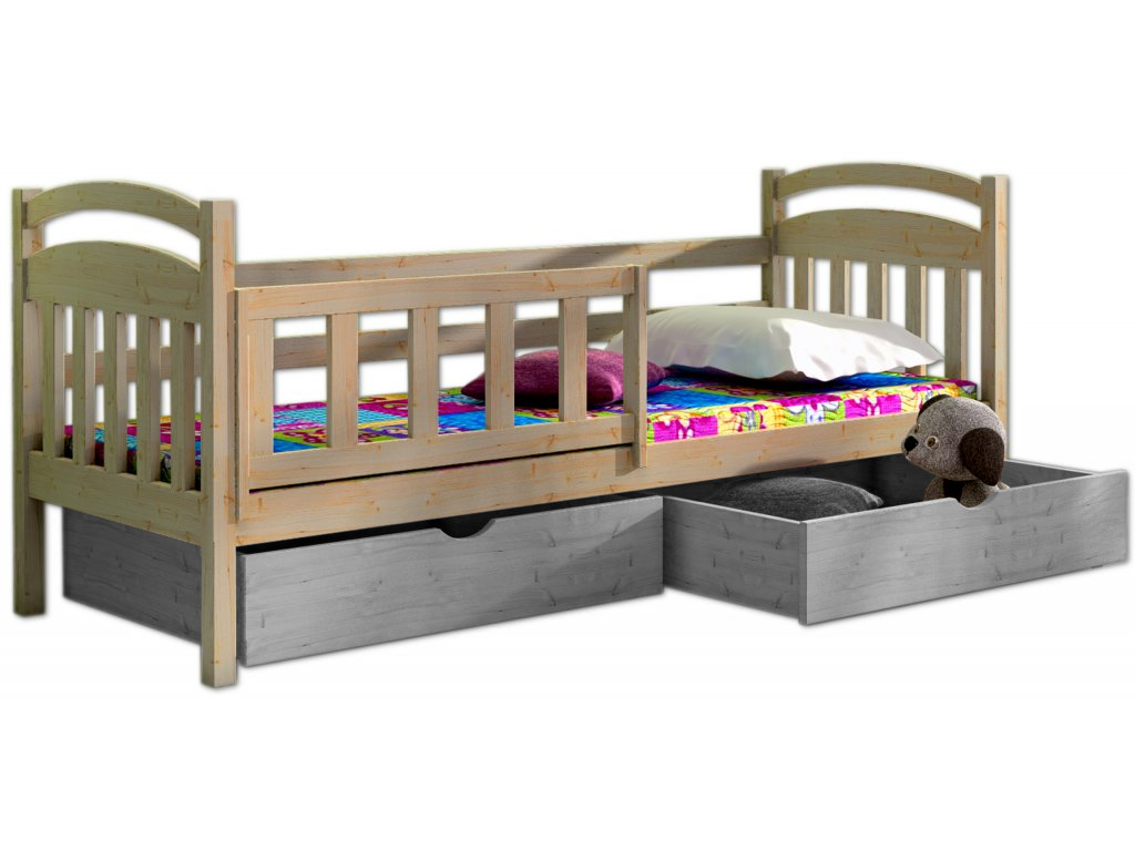 Postel WOOD 001 borovice masiv 90x190 cm 