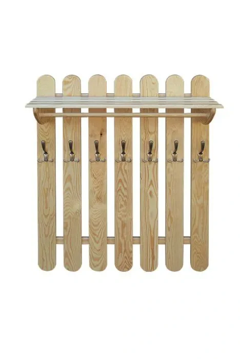 Dřevěná stěna - věšák s policí DT 346 80x100x33 cm borovice masiv