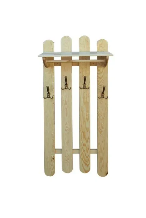 Dřevěná stěna - věšák s policí DT 345 50x125x33 cm  borovice masiv