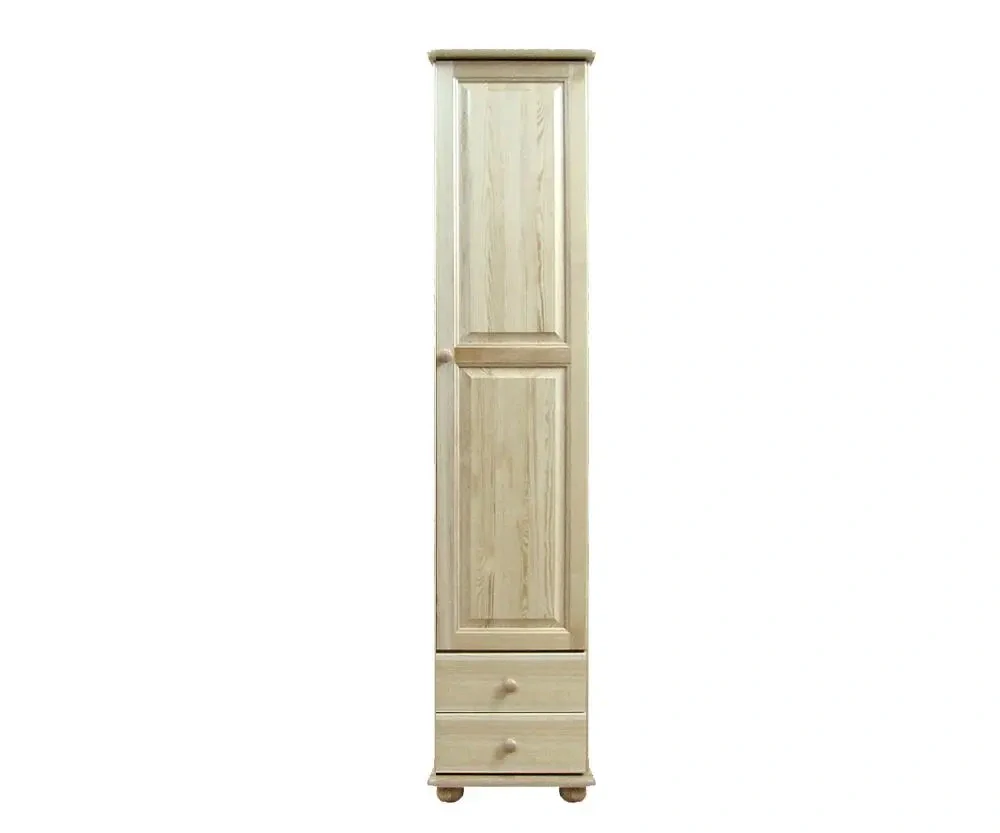 Šatní skříň se šuplíky a šatní tyčí WOOD 37 masiv - 45x60x195 cm