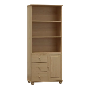 Dřevěná knihovna MB 67A borovice masiv 80x190x42 cm