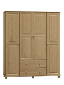 Dřevěná šatní skřín MB 76 z borovice šířka 180 cm