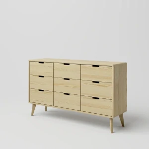 Moderní dřevěná komoda DT SCANDIA 18 borovice masiv - šířka 142,5 cm