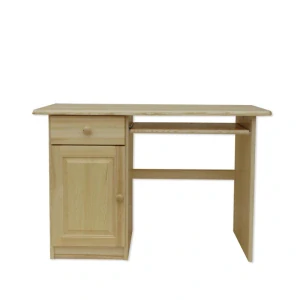 Dřevěný psací stůl STUDENT 3 LEVÝ borovice masiv 115x75x55 cm