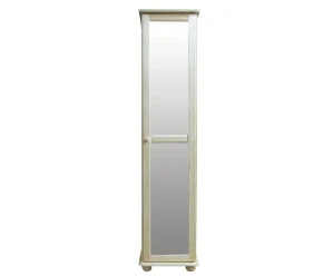 Šatní skříň se zrcadlem a policemi WOOD 36B masiv - 45x60x195 cm