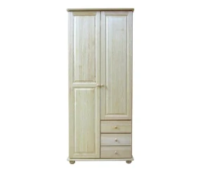 Šatní skřín WOOD 38 se šatní tyčí masiv - 85x60x195 cm