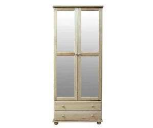 Šatní skřín WOOD 39B s policemi masiv - 85x60x195 cm