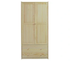 Dřevěná šatní skříň D-MAX 16 borovice masiv - 84x180x45 CM