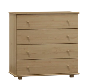 Dřevěná komoda 4 zásuvky MB 9 borovice masiv - šířka 80 cm