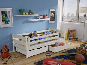 Postel Zuzka s úložným prostorem 90x190 cm masiv BÍLÁ