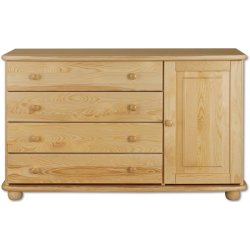 Dřevěná komoda DN148 borovice masiv 125x76x42 cm