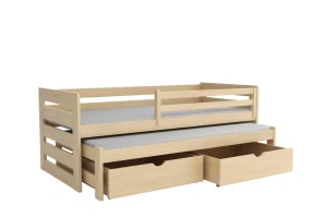 Postel WOOD-V 007 s výsuvným lůkem 90x200  cm masiv - více odstínů