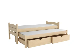 Postel WOOD-V 010 s výsuvným lůžkem 90x200  cm masiv - více odstínů