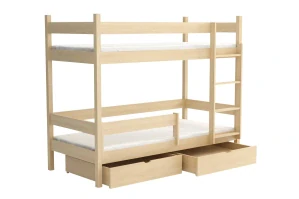 Patrová postel WOOD 002 90x200 cm borovice masiv více odstínů