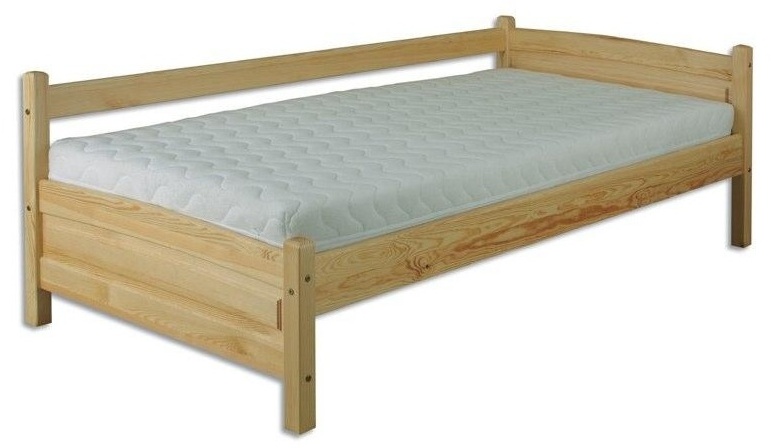 Masivní dřevěná postel -jednolůžko DN132 borovice masiv 90x200 cm NELAKOVANÁ