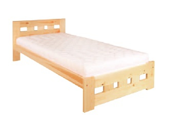 Masivní dřevěná postel -jednolůžko DN145 borovice masiv 90x200 cm-přirodní - VÍCE ODSTÍNŮ