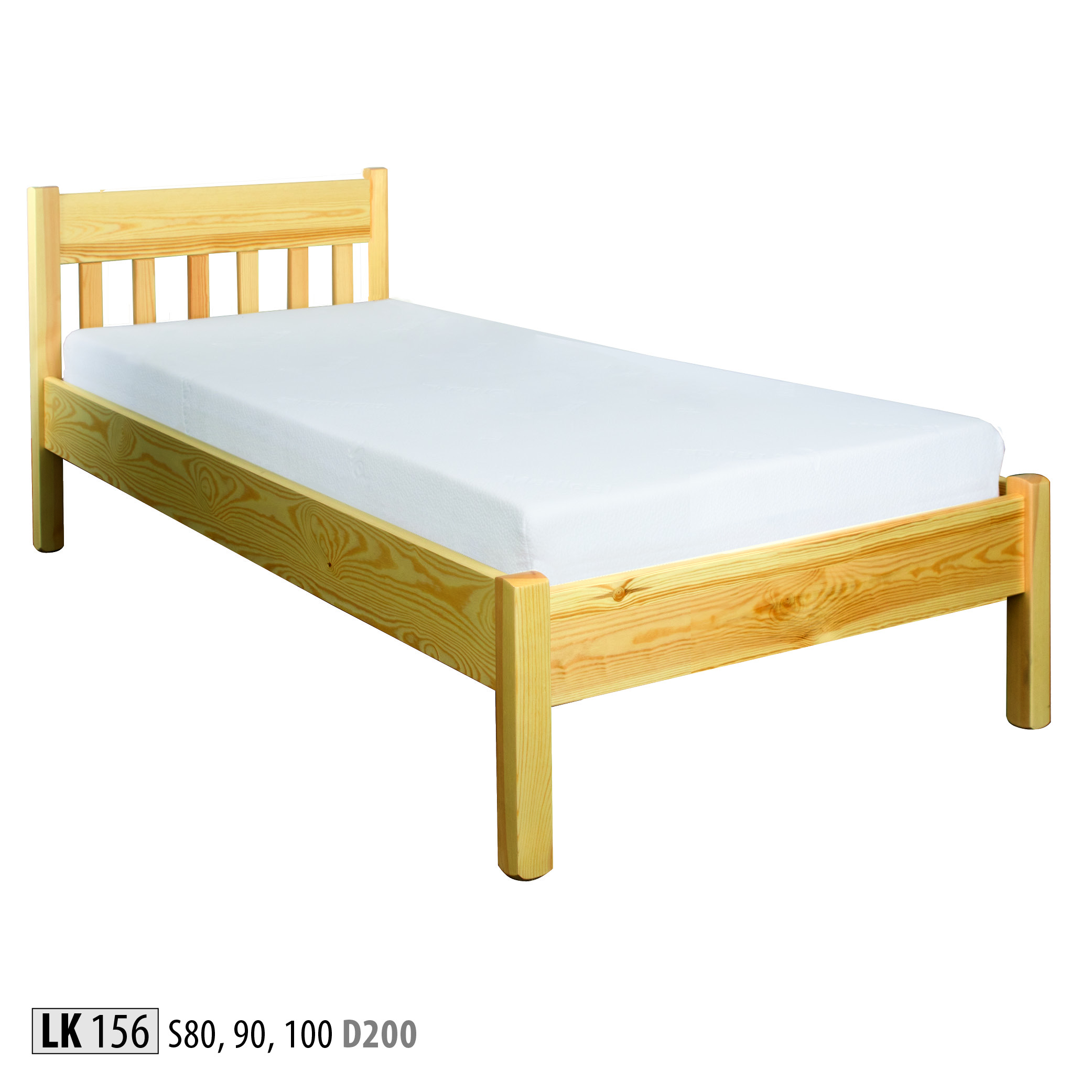 Masivní dřevěná postel -jednolůžko DN156 borovice masiv 90x200 cm- více odstínů