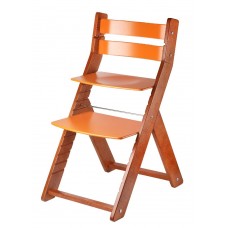 Jídelní rostoucí židle SANDY Třešen T005 - třešeň/oranžová -ergonomický sedák