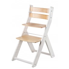 Jídelní rostoucí židle SANDY KOMBI -001 bílá/natur s ergonomickým sedákem