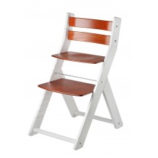 Jídelní rostoucí židle SANDY KOMBI -002 bílá/třešeň s ergonomickým sedákem
