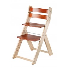 Jídelní rostoucí židle SANDY - 002 natur/třešeň s ergonomický sedákem
