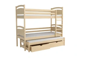 Patrová postel s přistýlkou WOOD -V 002 200x90 cm - více odstínů