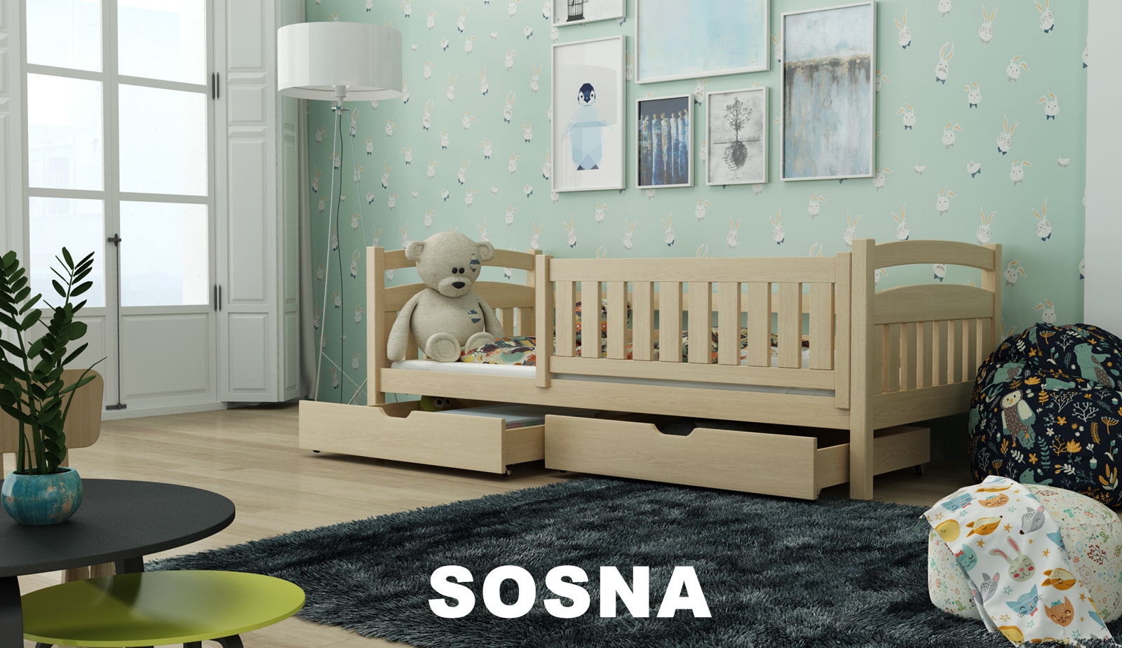 Postel TERRY s úložným prostorem 80x180 cm masiv