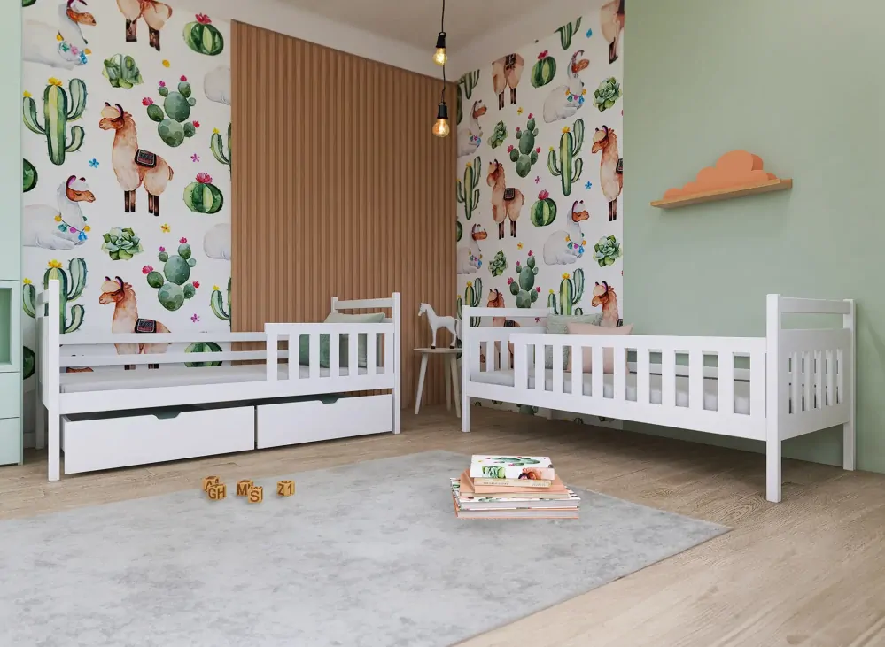 Patrová postel Monika 80x180 cm s úložným prostorem borovice masiv