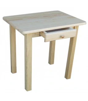 Dřevěný jídelní stůl se šuplíkem 02  borovice masiv   80x76x60