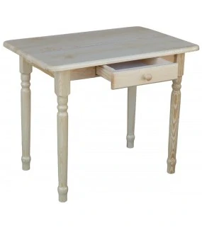 Dřevěný jídelní stůl se šuplíkem -  točeně nohy 05 rozměr  80x50 cm