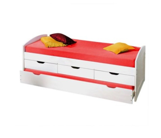 Postel Kamila 90x200 cm, s přistýlkou a úložnými boxy + matrace pro obě lůžka 
