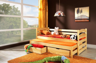 Postel TOSIA 200 x 90 cm s přistýlkou a úložným prostorem - více odstínů