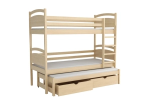 Patrová postel s přistýlkou WOOD -V 002 200x90 cm - více odstínů