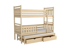 Patrová postel s přistýlkou WOOD-V 005 200x90 cm - více odstínů